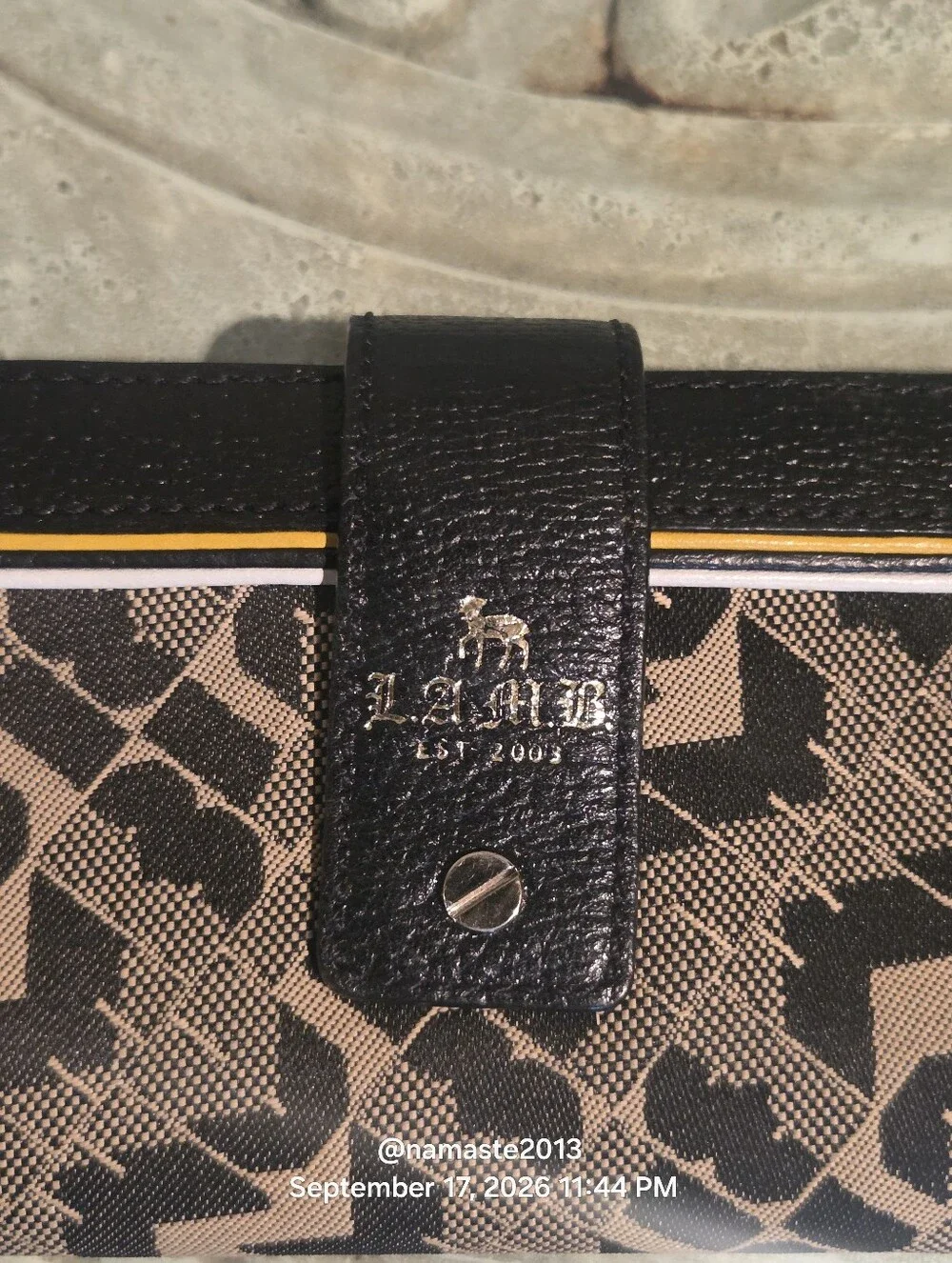 L.A.M.B. Gwen Stefani Signature/Icon Stencil Wallet Designer Leather Luxury #812